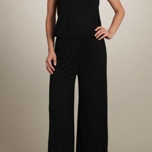 NWT Black Jersey Chatoyant Tank Palazzo Wide Leg Jumpsuit Size Med